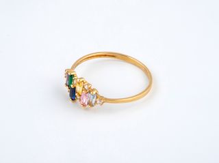 anillo oro 18k con piedra con circonita