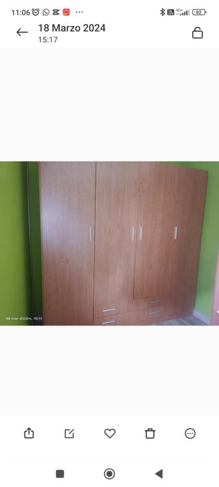 Armario madera 4 puertas