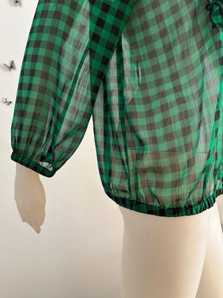 Blusa cuadros vichy verde-negro