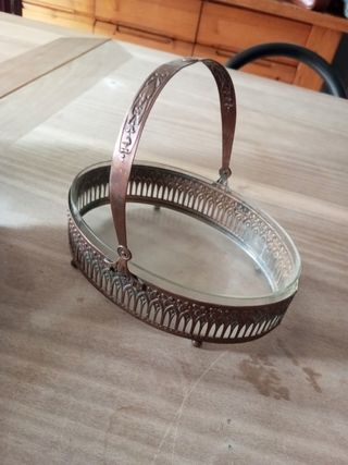 Alzatina vetro antica con manico