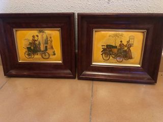 2 Cuadros Coches Antiguos