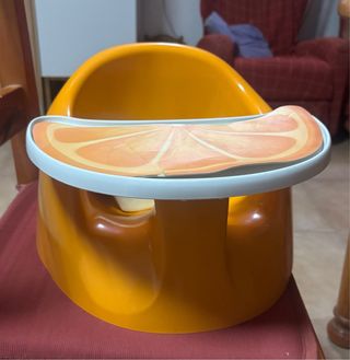 Silla bebé + bandeja naranja