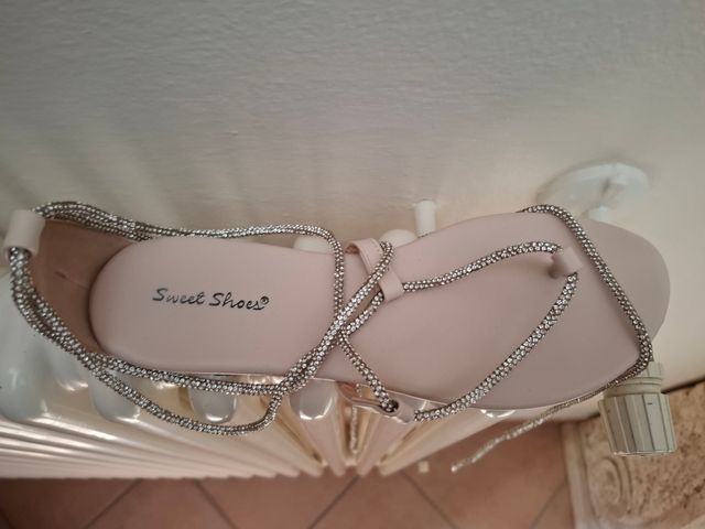 Sandalo strass allacciata argento