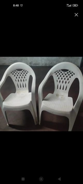 Lote de dos sillas terraza jardín PVC