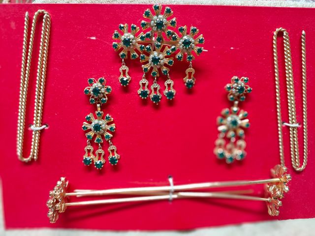 Aderezo Fallera Dorado y Verde Completo