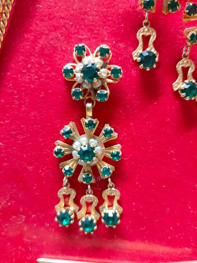 Aderezo Fallera Dorado y Verde Completo