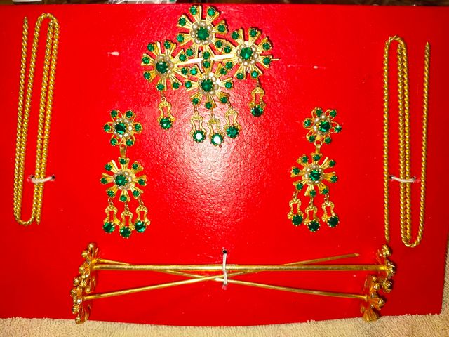 Aderezo Fallera Dorado y Verde Completo