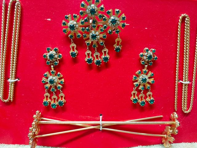 Aderezo Fallera Dorado y Verde Completo