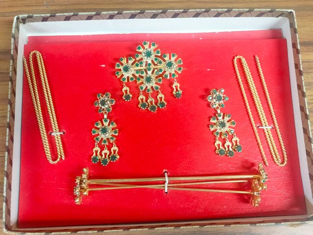 Aderezo Fallera Dorado y Verde Completo