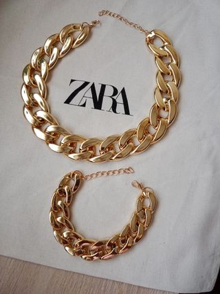 Collar y pulsera Zara dorados