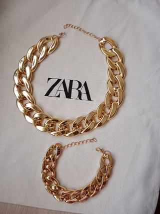 Collar y pulsera Zara dorados