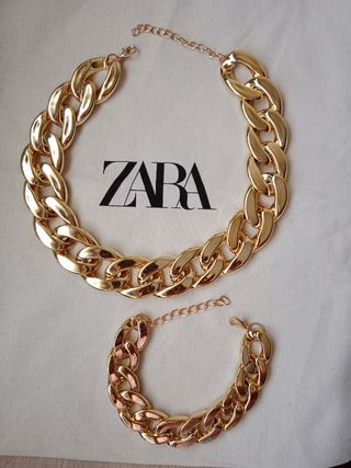 Collar y pulsera Zara dorados