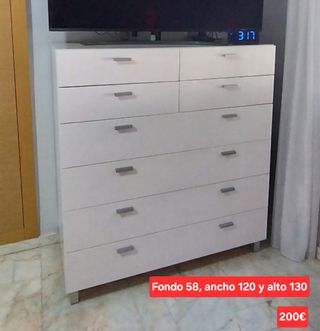 Cómoda 6 cajones - 120x58x130cm