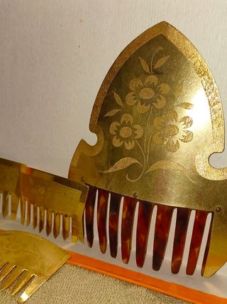 Peinetas Fallera Niña Antiguas Doradas