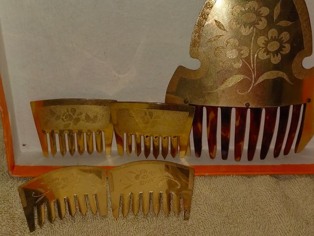 Peinetas Fallera Niña Antiguas Doradas