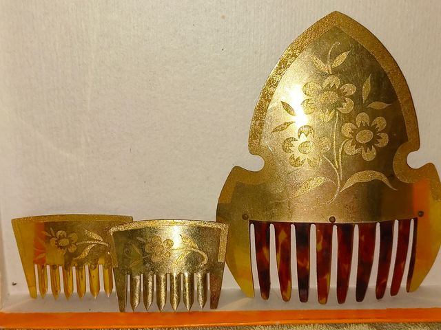 Peinetas Fallera Niña Antiguas Doradas