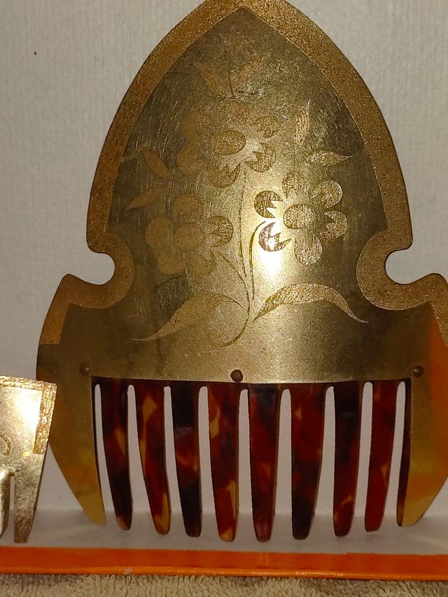 Peinetas Fallera Niña Antiguas Doradas