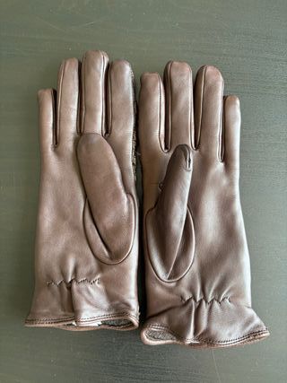 Guantes Moncler Marrón Piel