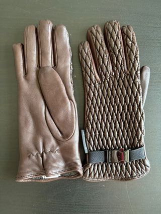 Guantes Moncler Marrón Piel