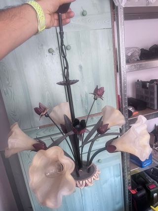 Lámpara colgante flores 5 luces