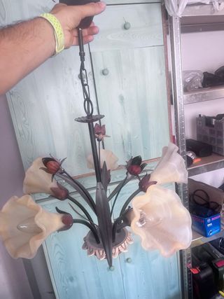 Lámpara colgante flores 5 luces