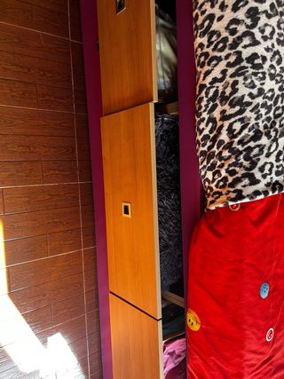 Cama nido infantil 105cm - morada y marrón