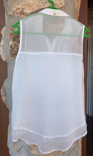 Blusa blanca mujer - sin mangas