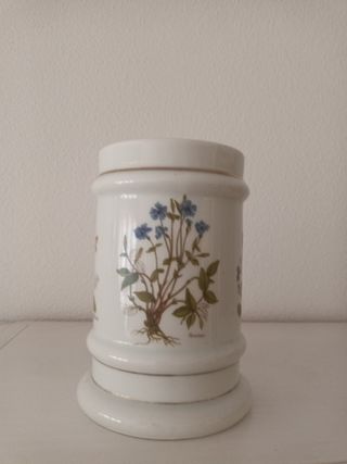 2 Tarros decorativos porcelana plata de ley