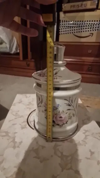 2 Tarros decorativos porcelana plata de ley