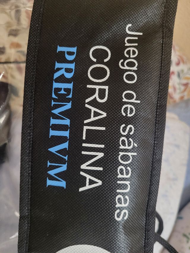 Sábanas coralina cama 105 - Azul y blanco