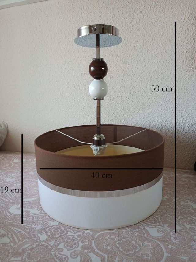 Lámpara techo moderna - marrón y blanco