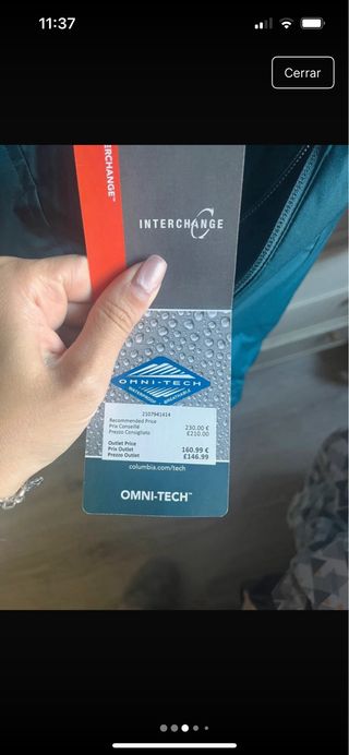 Abrigo Columbia S - Verde azulado