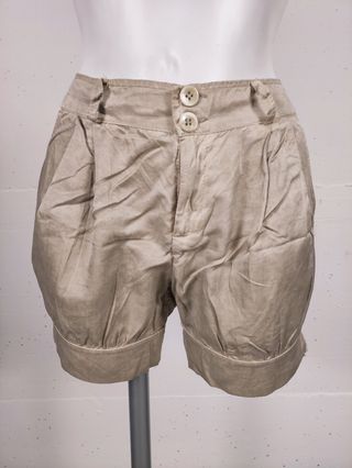 Shorts donna beige Cotone Seta
