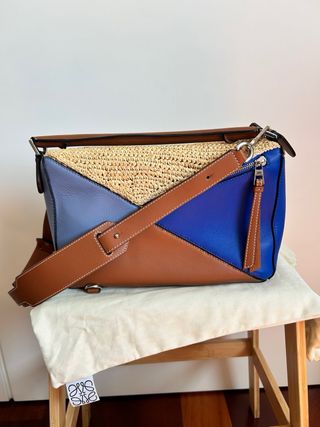 Bolso Loewe Puzzle Azul y Marrón