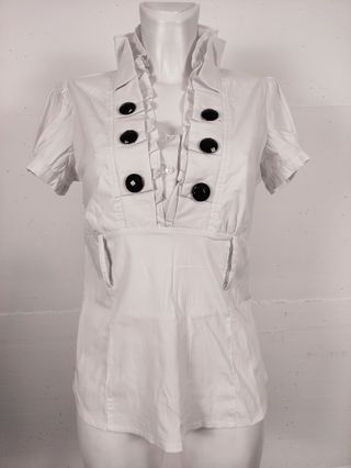 Blusa bianca manica corta