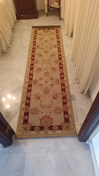 Alfombra pasillo - Beige y Rojo