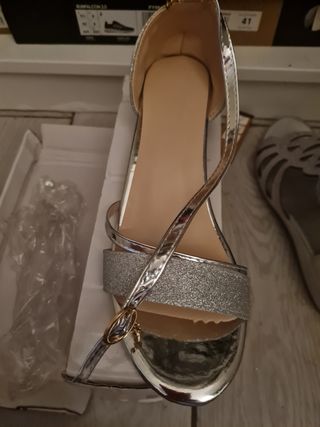 Sandali argento glitter taglia 41