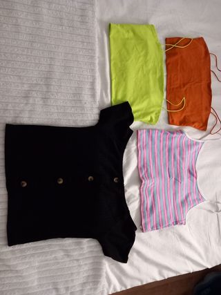 Tops mujer - Negro y Naranja