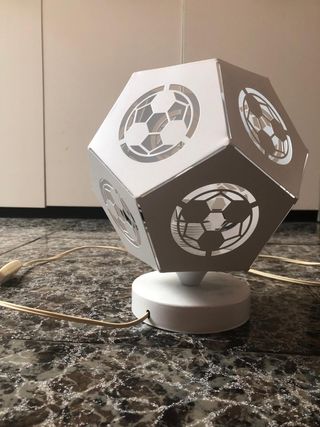 Lámpara metal fútbol - blanca