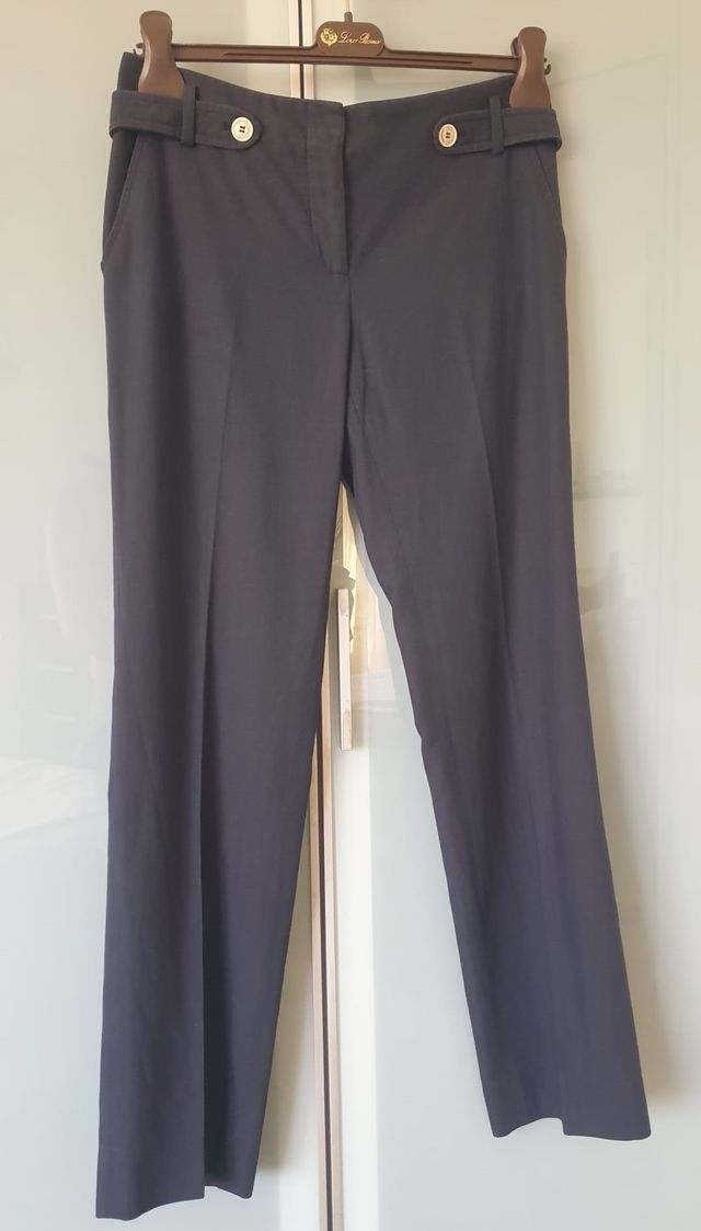 Loro Piana Pantaloni Donna 4T Twill di Cot Lino 40