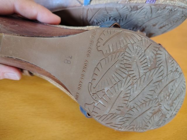 Sandali Aura Blanc T.38 - Blu e Marrone