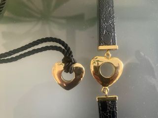 Pulsera y colgante corazón dorado