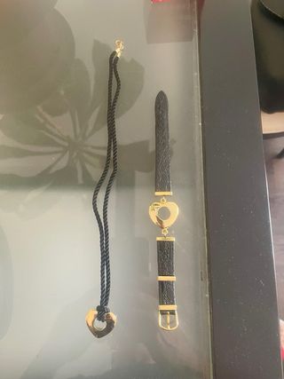 Pulsera y colgante corazón dorado