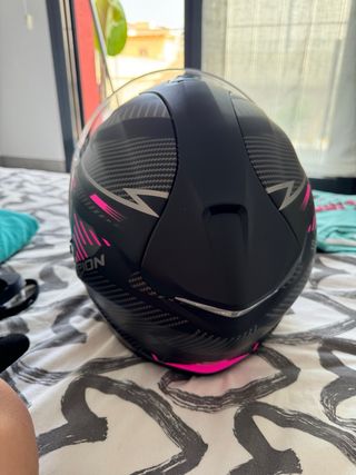 Casco moto Scorpion EXO, negro-rosa