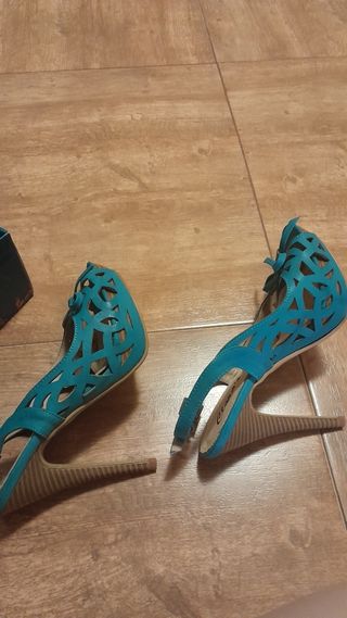 Zapatos tacón Clara's - turquesa