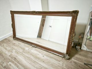 Espejo vintage grande madera dorada