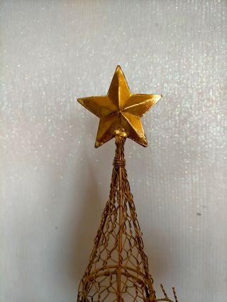 Arbol Navidad metal dorado