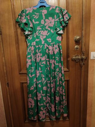 Vestido largo estampado flores