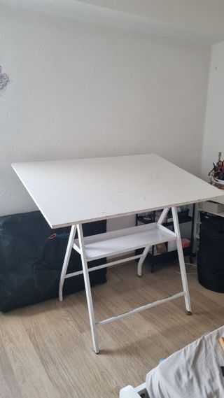 Mesa dibujo técnico blanca, reclinable