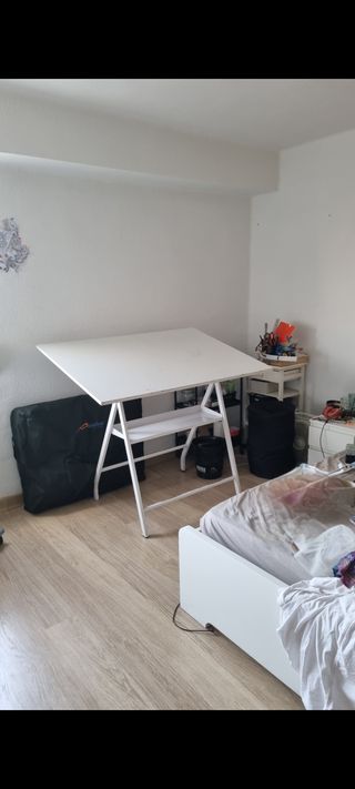 Mesa dibujo técnico blanca, reclinable